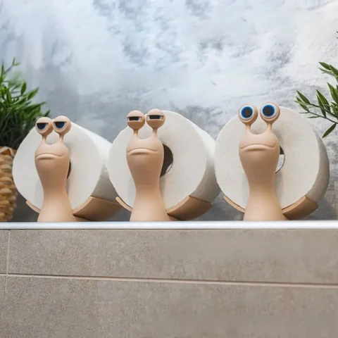 2 шт., держатель для рулона туалетной бумаги с рисунком улитки, 3D принт, необычная забавная декоративная подставка для полотенец, отдельно стоящая для дома, ванной комнаты