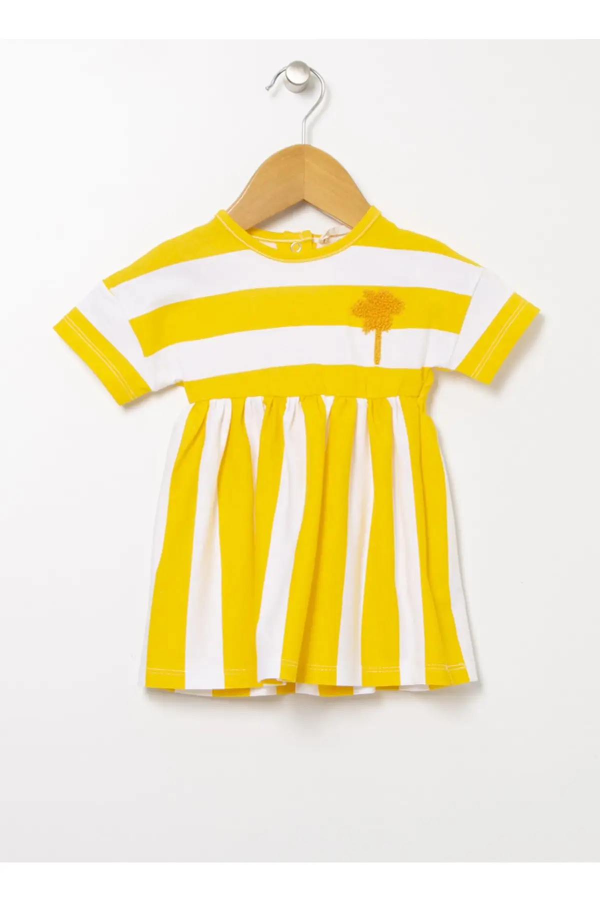 

Bicycle Neck Standard Calipprinted Yellow-White Baby Dress 22sg-64 Suits Clothing