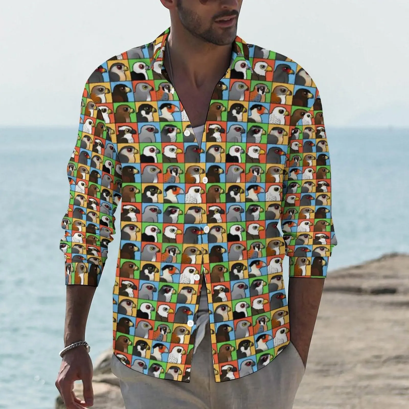 

Повседневные рубашки с птичьими орлами, винтажные блузки с длинным рукавом