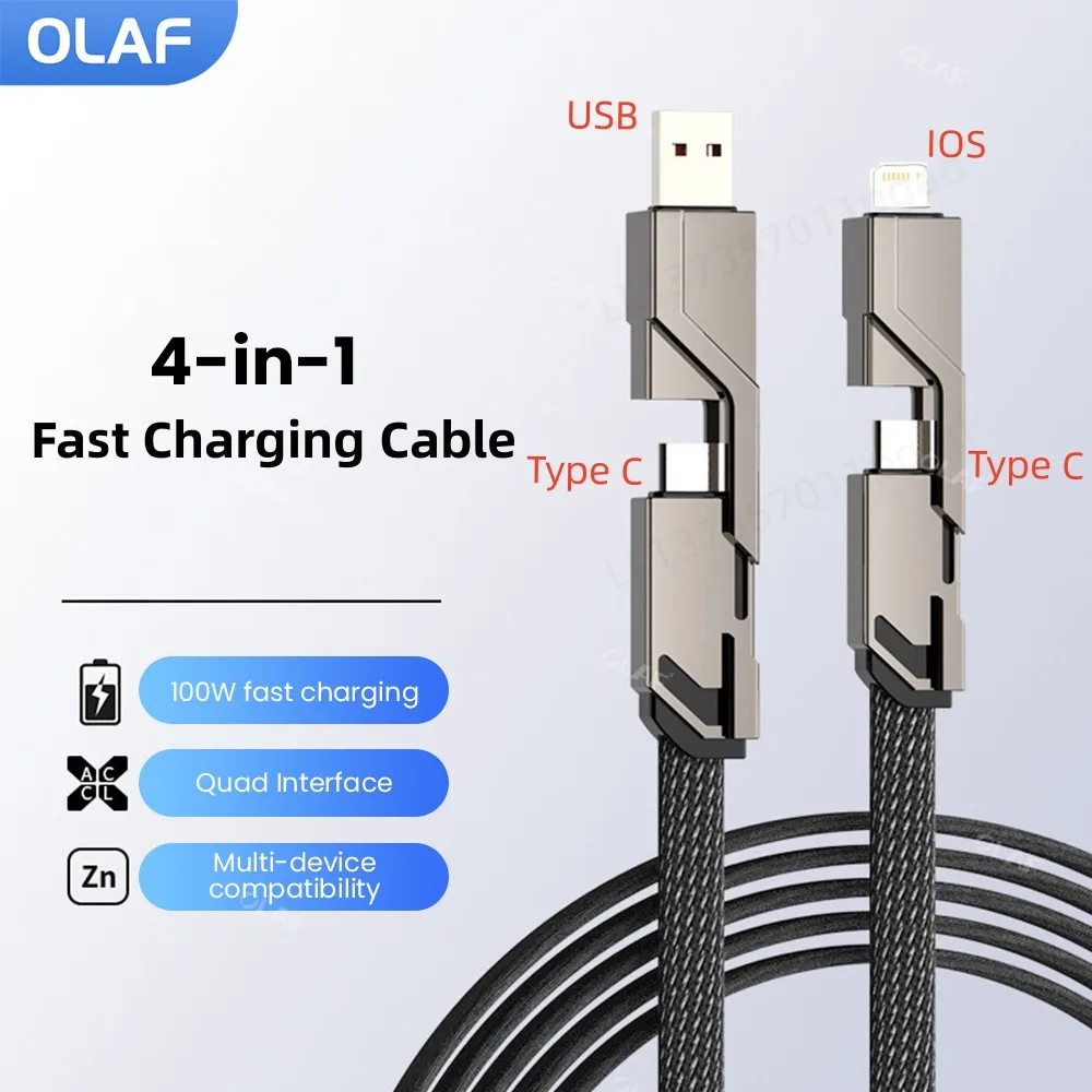 

Olaf 100W Fast Charging Cable For IPhone 14 13 Pro Max Huawei Xiaomi USB Type C to USB C/Lightning Date Wire For iPad Macbook