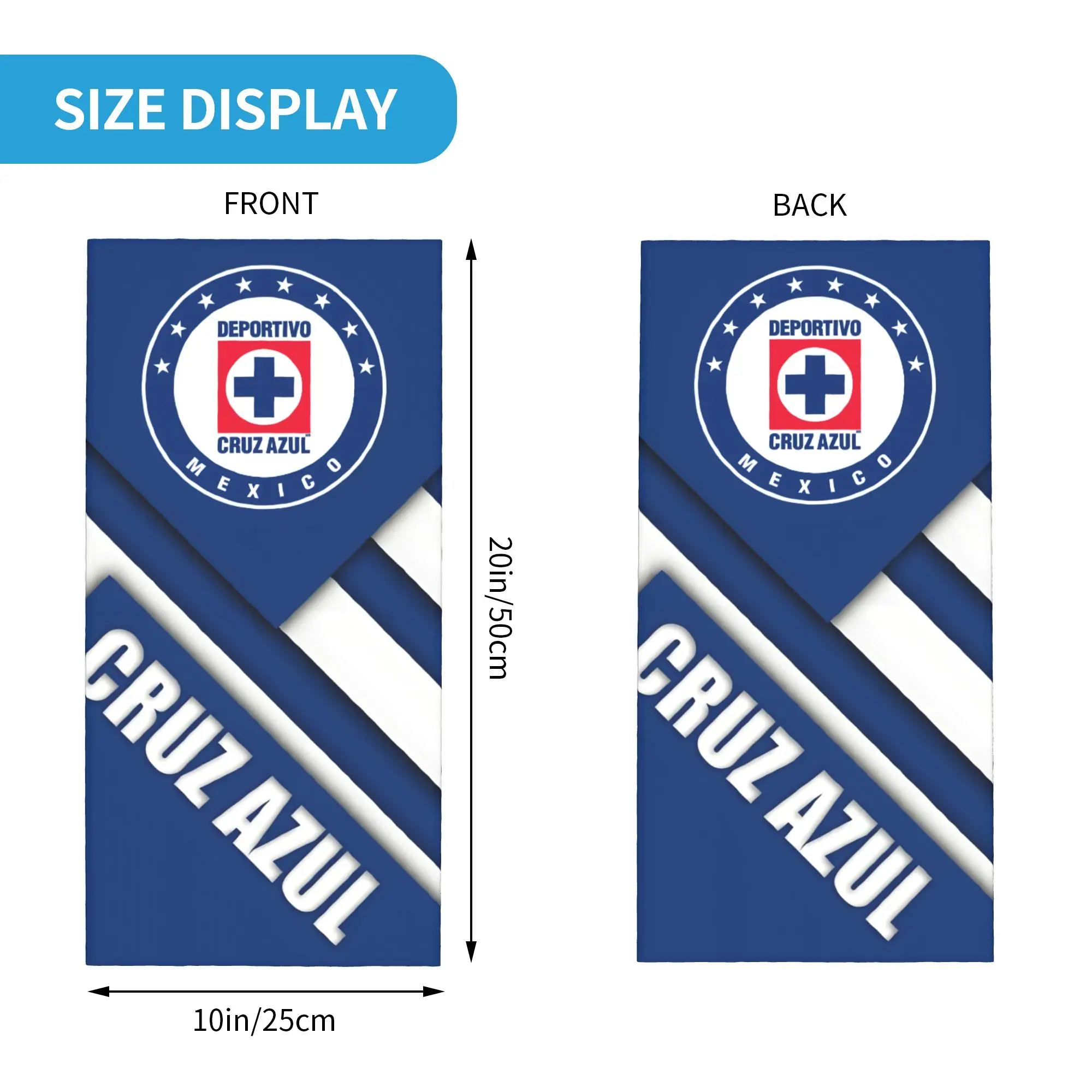 Фото Мексиканский футбольный клуб Футбол FC Cruz Azul Зимняя повязка на голову для женщин и мужчин Лыжный велосипедный шарф-труба Бандана для лица Гетры №2