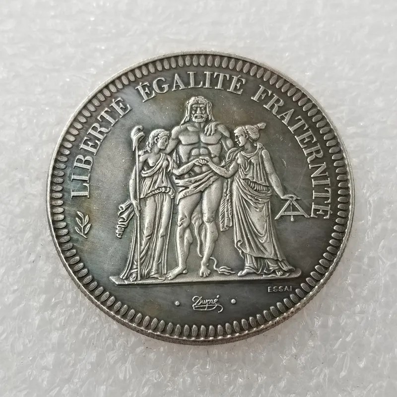 

1973 французская монета в виде серебряного доллара в 20 франков, памятная монета, украшение для дома, волшебная Монета на удачу, игрушечные мон...