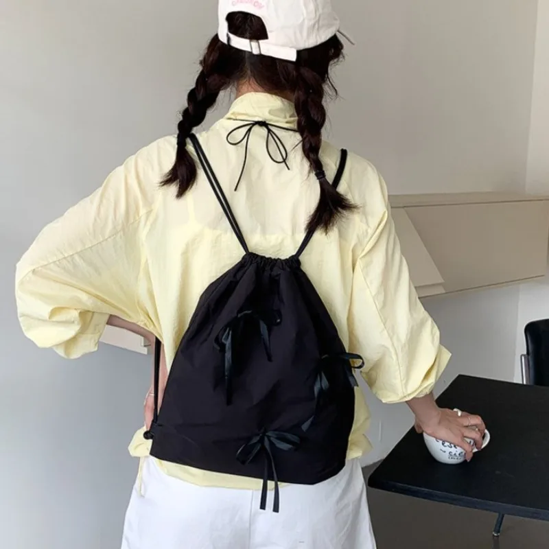 Портативный нейлоновый рюкзак с завязкой-бантом новинка 2024 повседневный