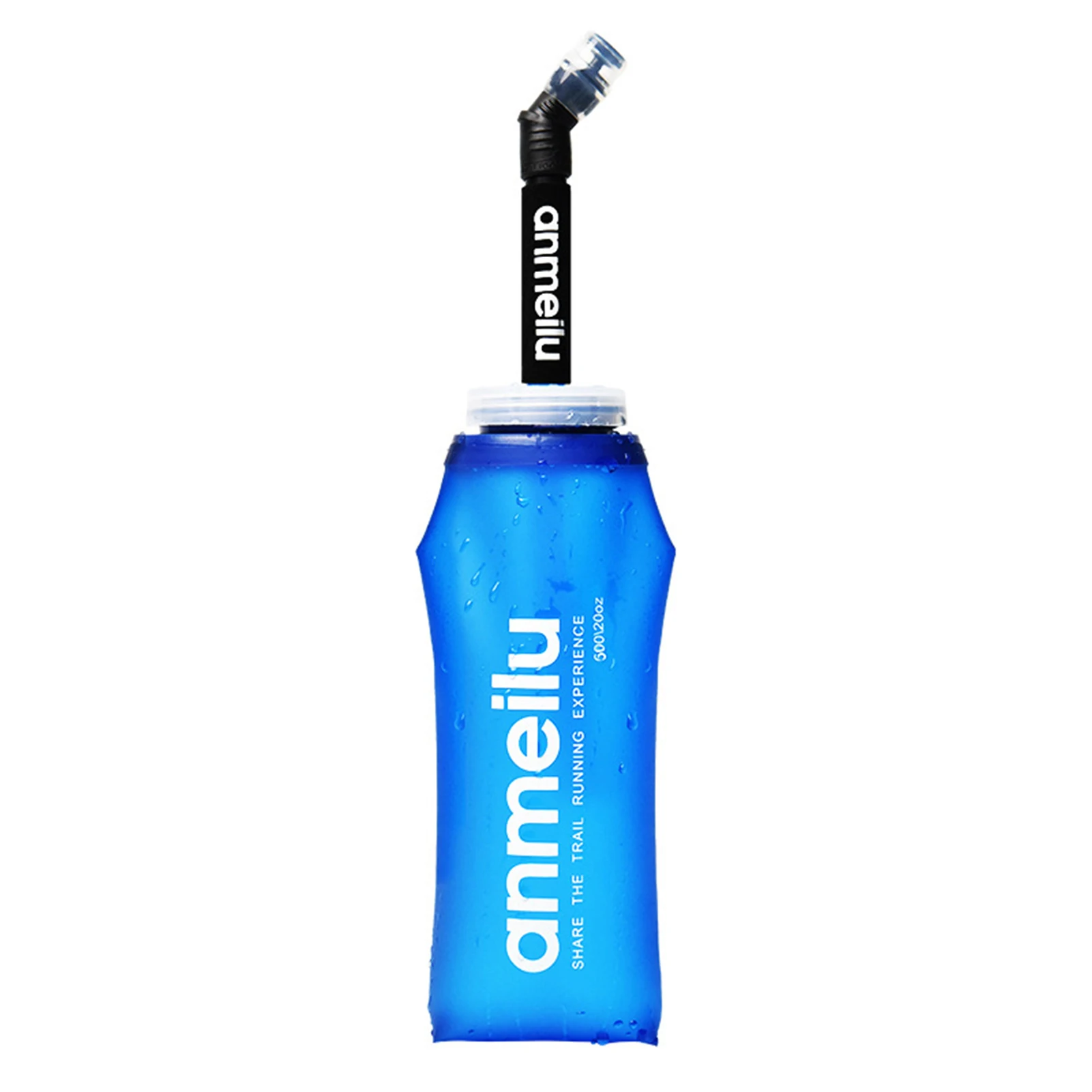 

600ml Collapsible Water Bottle Soft Water Bottles Straw Design Portable Running Flask Portable Leak Proof Flask For Travel Gym