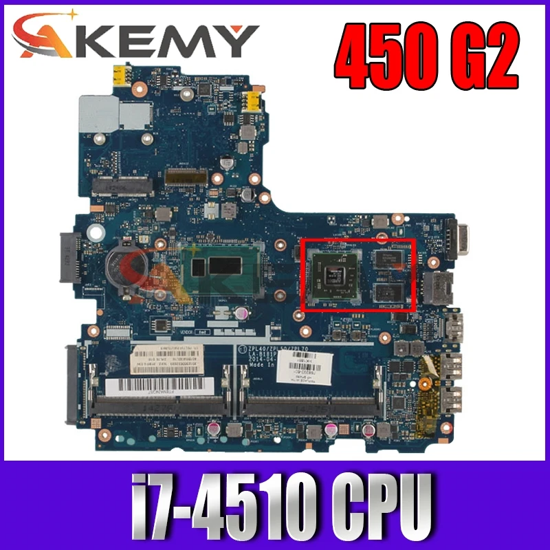 

Материнская плата для ноутбука HP 450 G2 LA-B181P 768078-601 768078-001 с процессором SR1EB I7-4510 R5 M255 2 Гб GPU MB 100% протестирована Быстрая доставка