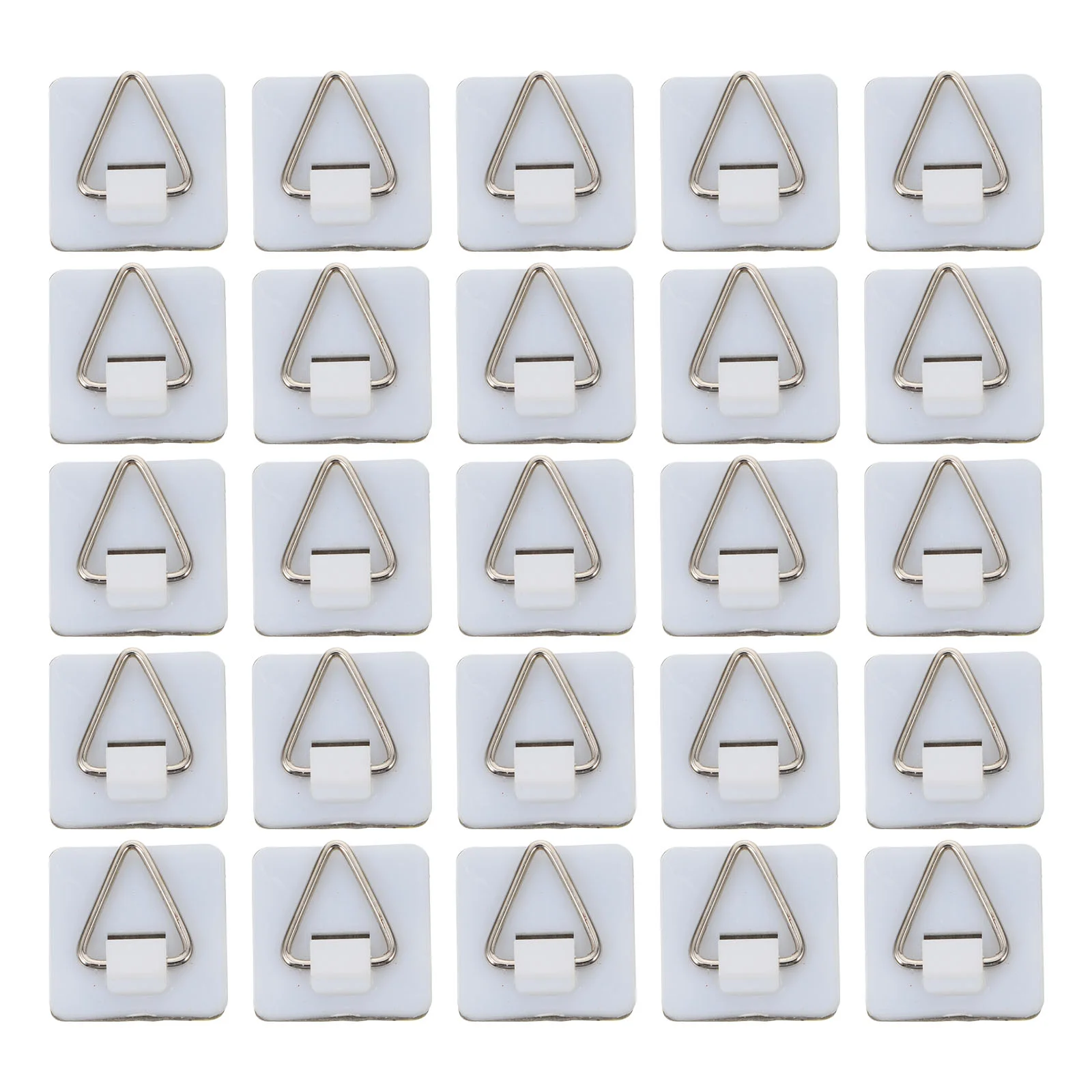 50pcs Wall-mounted Photo Frame Display Hooks Punch-free Triangle Hooks (White)