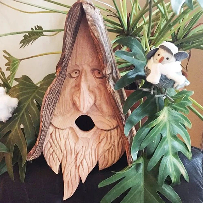 

Old man's head resin aviary hanging bird house feeder