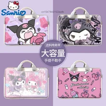 Sanrio Kuromi Melody PU Leather Zipper Laptop Bag iPad 11in Crossbody Shoulder Bag 14.6in 15.6in 16in Apple Lenovo Sleeve Bag