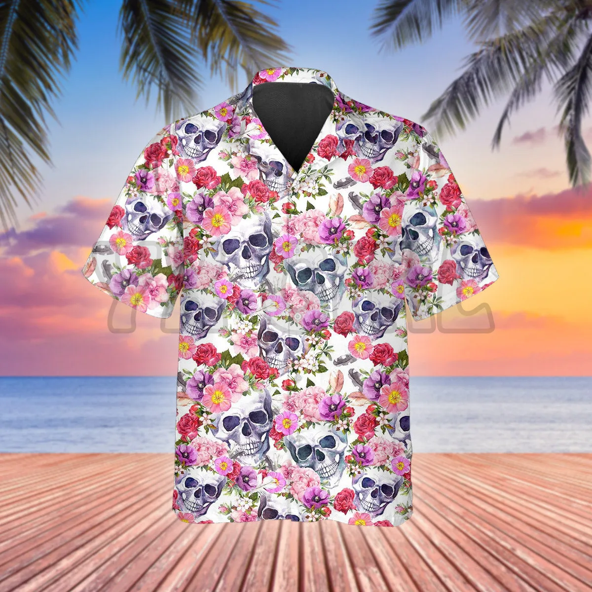 Purple Jellyfish Skull 3D All Over Printed Hawaiian Shirt Men's For Women's Harajuku Casual Shirt Unisex