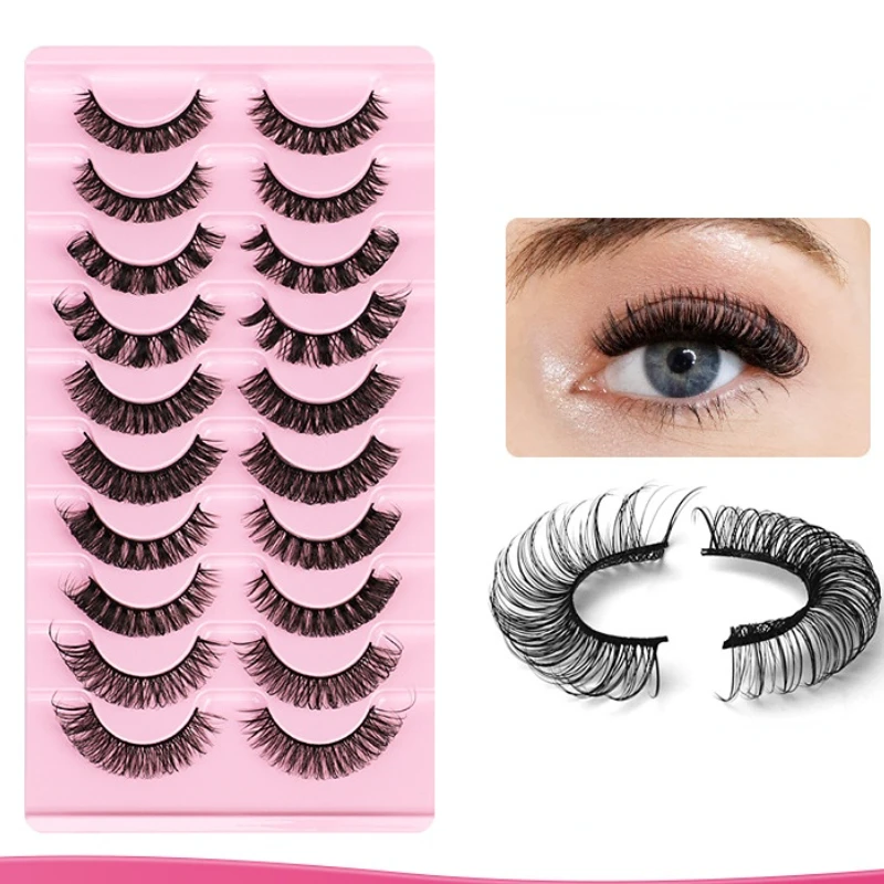 

Накладные ресницы в русском стиле, объемные пушистые норковые 3d-ресницы, русский объем, макияж, 10 пар