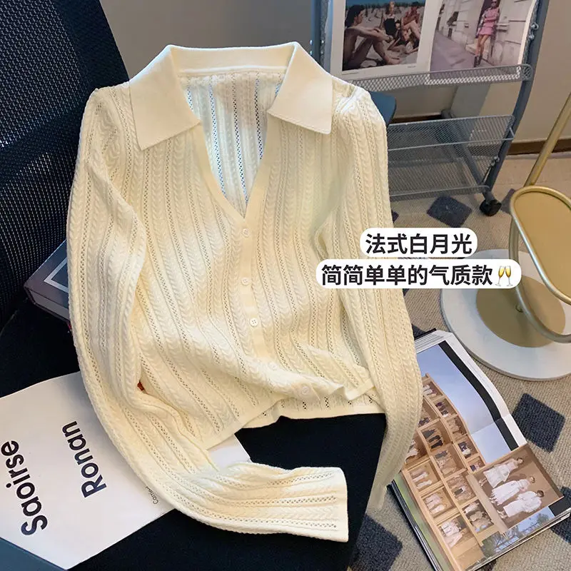 

Модный белый свитер-поло с воротником, пуловеры, Свободные повседневные женские топы с длинными рукавами, джемперы, свитер