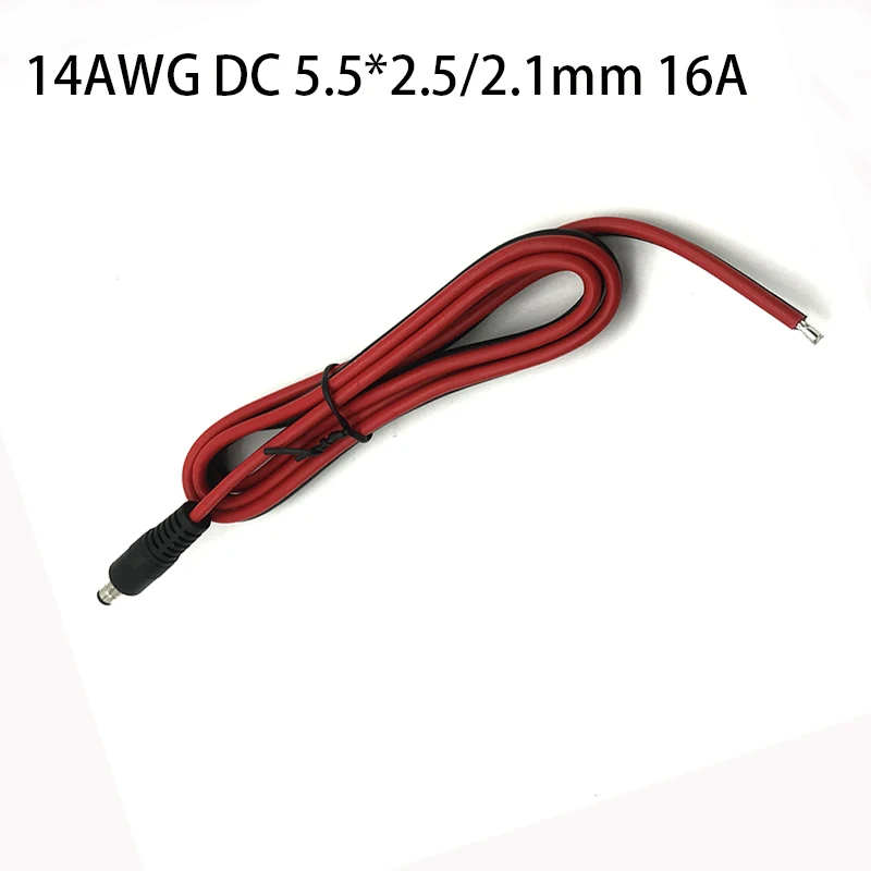 Полностью медный 14AWG DC5.5 * 2,5 мм/2,1 мм штекер, одна розетка, адаптер высокого тока 16 А 190 Вт для оборудования 12-24 В, маршрутизатор для ноутбука