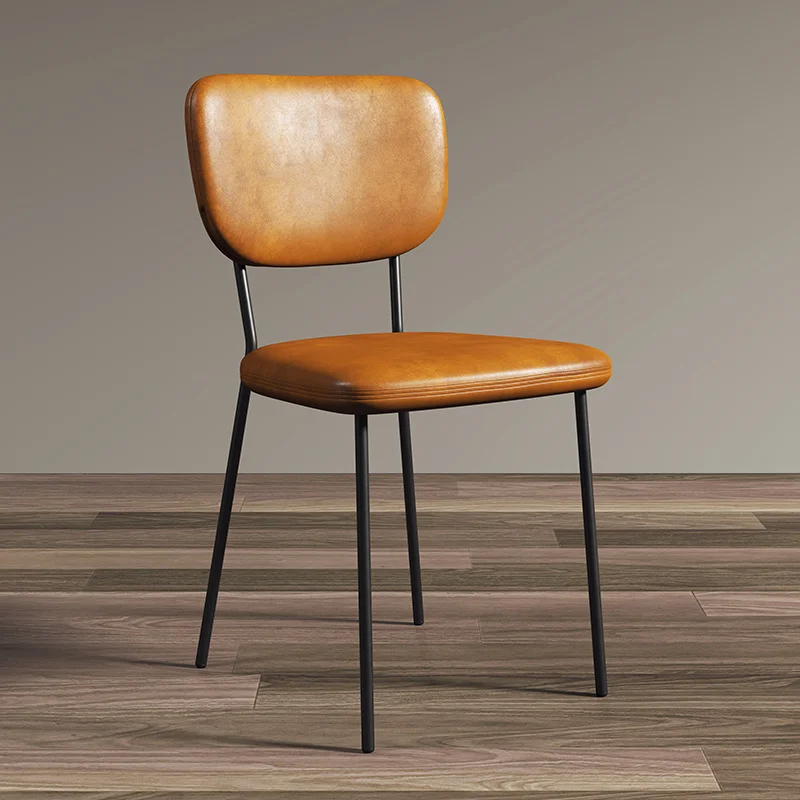 

Nordic Leather Armchair Office Accent Floor Bedroom Chair Makeup Outdoor Designer Chaises De Salon Japandi Style Furniture DC035