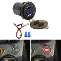 motorcycle 5v usb charger motorcycle atv led light waterproof dual usb socket charger power supply adapter outlet power switch