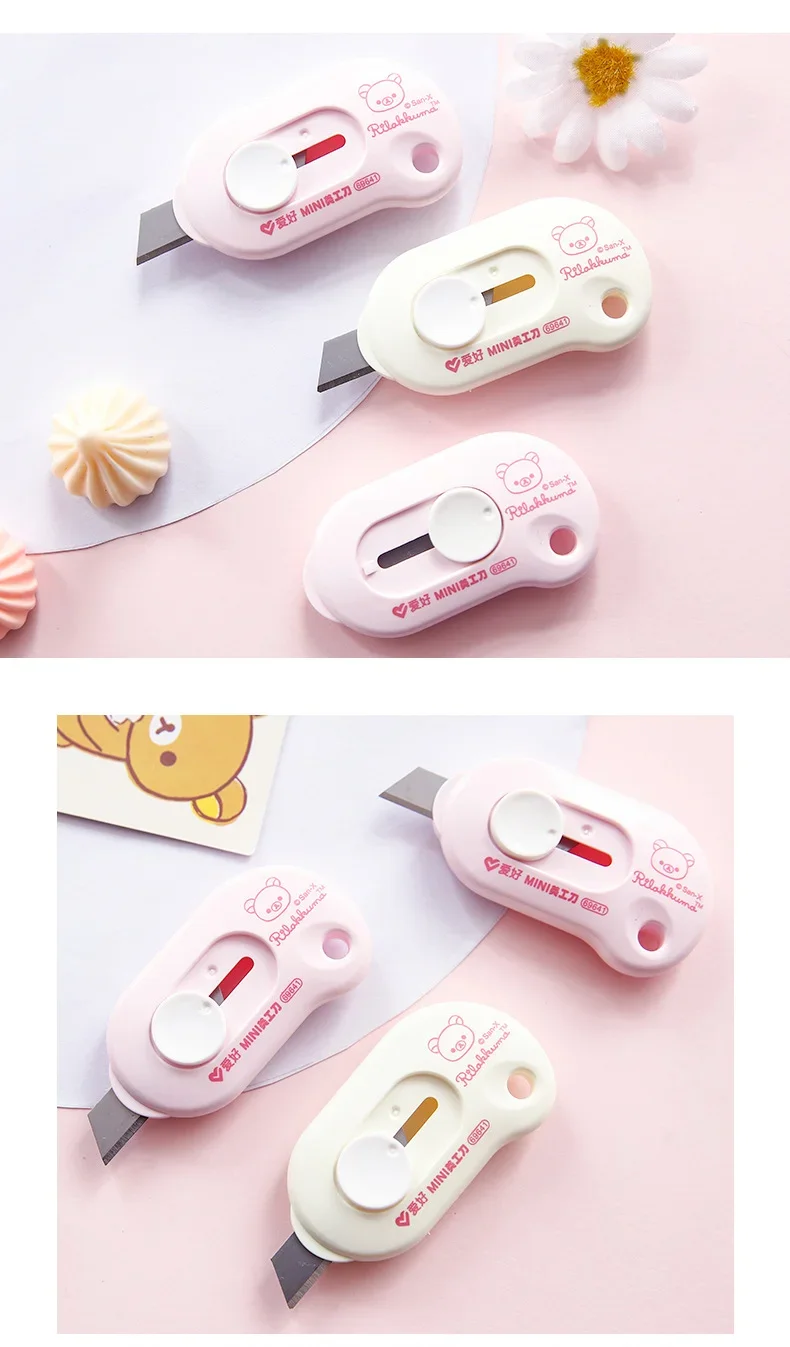 4 Шт. Мини-выдвижной Универсальный Нож Rilakkuma Box Резак Для Бумаги Каваи