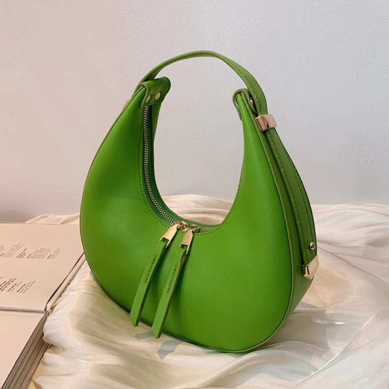 Модная сумка из искусственной кожи под подмышку женская через плечо на молнии