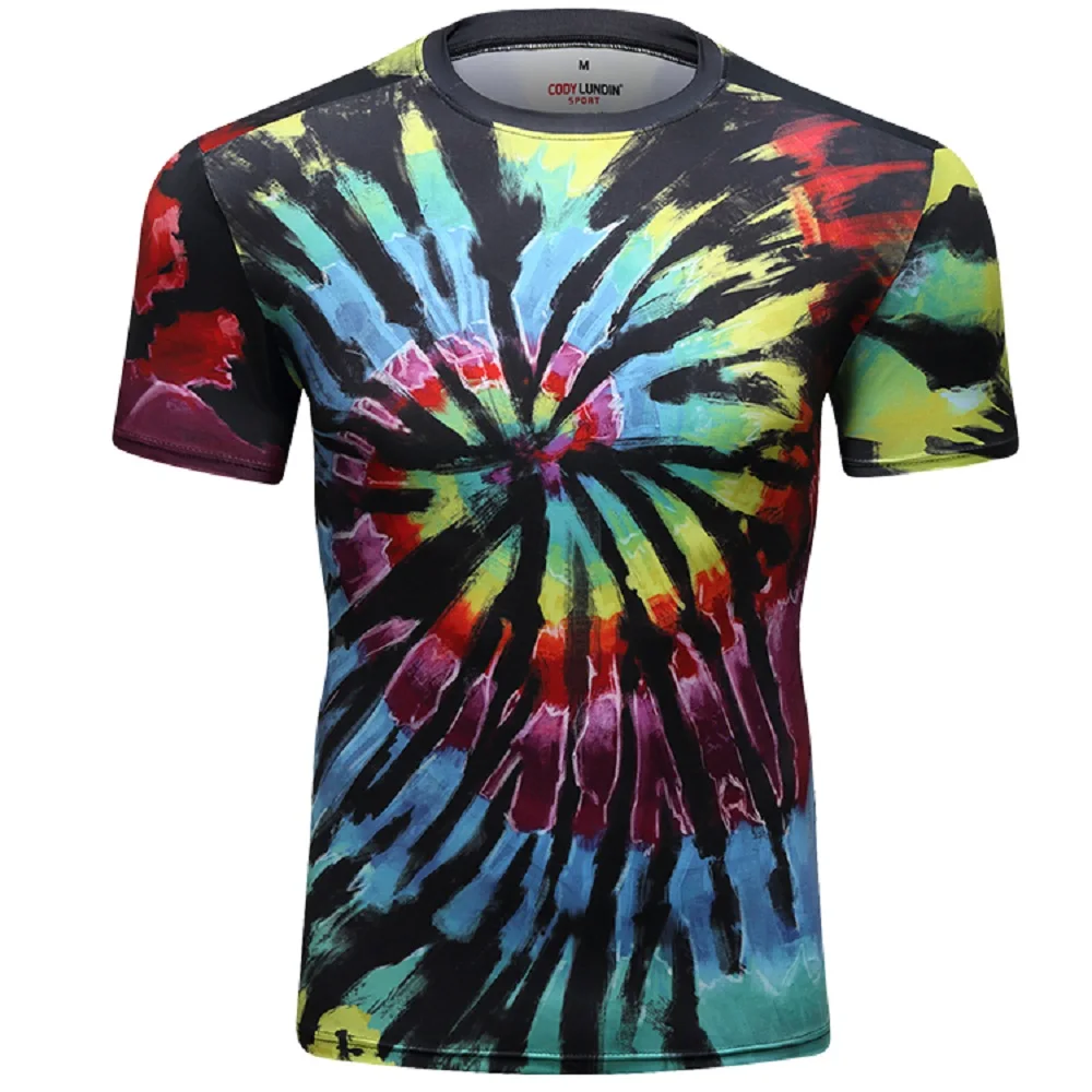 

Cody Lundin Mens Colorful Sublima T-Shirts Rainbow Vortex Print Casual Short Sleeve O-Neck Tops Summer Hippie Short Sleeve Shirt