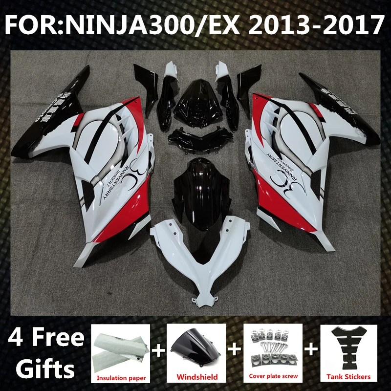 

New ABS Motorcycle Fairing kits Fit for ninja 300 ninja300 2013 2014 2015 2016 2017 EX300 ZX300R fairings kit set white black