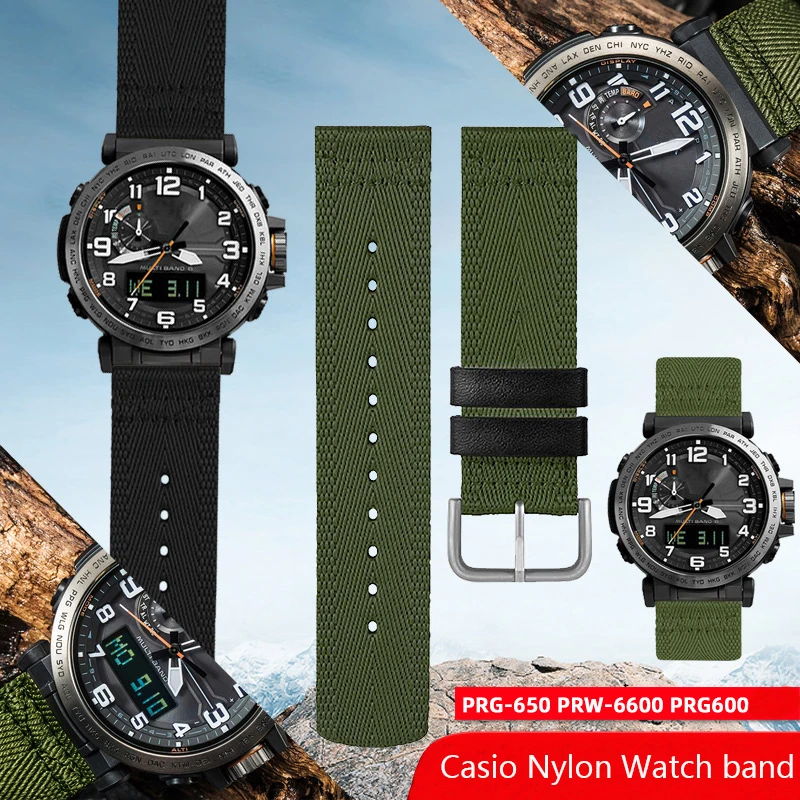 

Quick Release Nylon Watch Band for Casio GA2000 PRG-600YB-3 PRG-650 PRW-6600 Strap Waterproof Outdoor Sports Bracelet 24mm