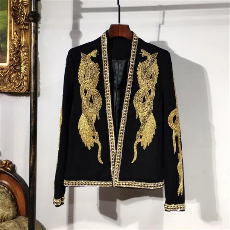 

Heavy Blazers Men Suits Jackets Industry Palace Style Wedding Dress Shooting Studio Coat Night Club Hair Stylist Fashion Singer