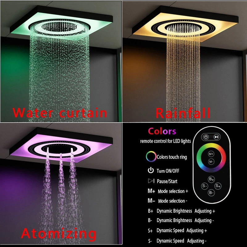 Фото Цветной душевой кабинет Laskin с потолочным скрытым LED-светильником, музыкальной функцией и постоянной температурой №1