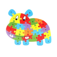 kids wooden jigsaw puzzle animal 26 english alphabet puzzles wood toy cognitive baby educational learning toys for children boys