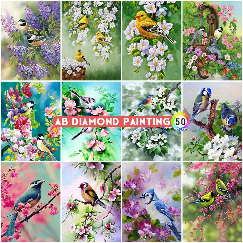 

AB сверла алмазная живопись птица мозаика Животные вышивка крестиком вышивка Цветочная вышивка 5D Сделай Сам подарок ручной работы