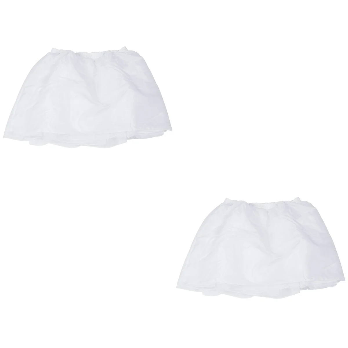 

2pcs Hoopless Short Skirt Fancy Tutu Petticoat Skirt Dress - Size L-XL(White)