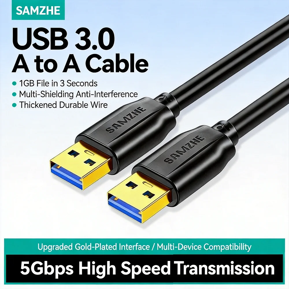 Фото Кабель-удлинитель SAMZHE USB 3.0, тип A, штекер-штекер, кабель 3.0/2.0 для жесткого диска, ТВ-приставки, ноутбука, USB-кабель. №1