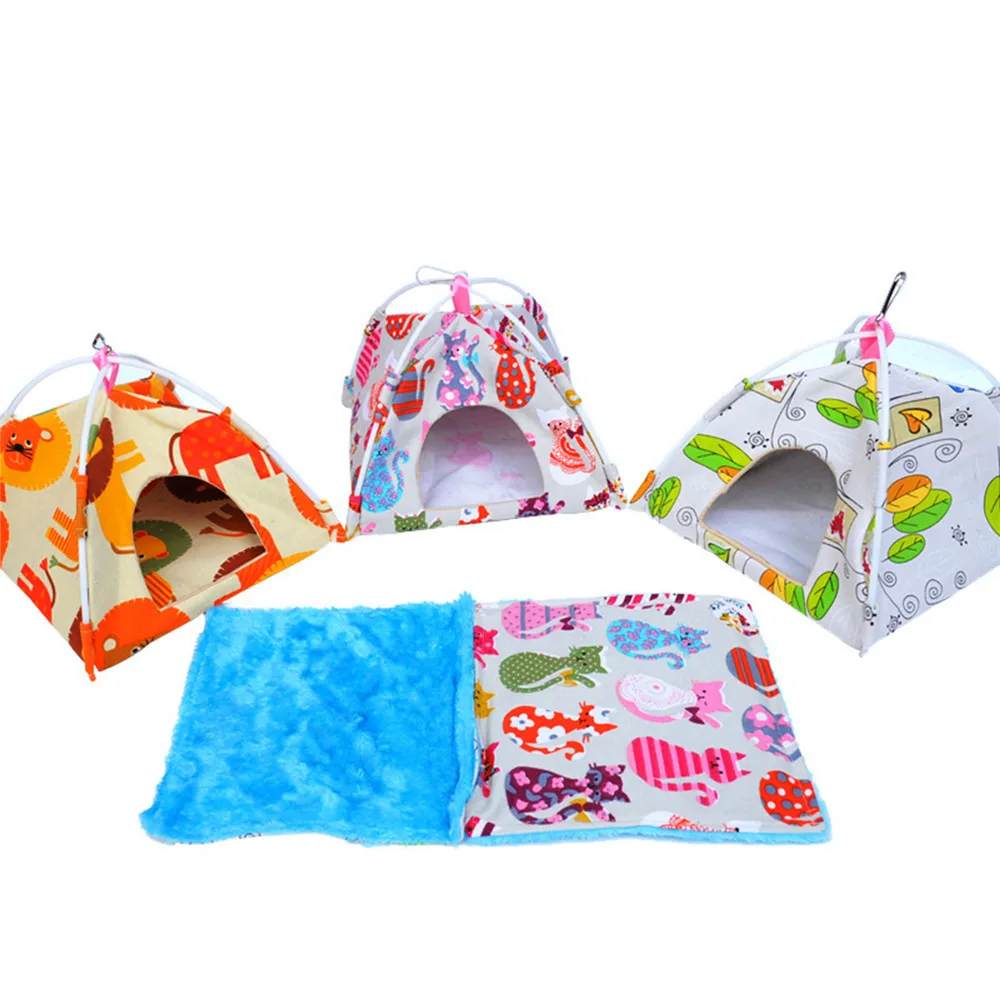 

Cartoon Parrot Bird Nest Cotton Mat Hanging Type Sleeping Bag Plush Hanging Habitat Washable Bird Tent Bird Cage Accessories