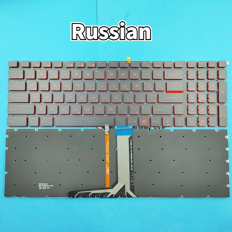Русская красная клавиатура с подсветкой для MSI GT62 GT72 GE62 GE72 GS60 GS70 GT72S GL63 GL62 GL72 MS-17B7 GF75 MS-17F1
