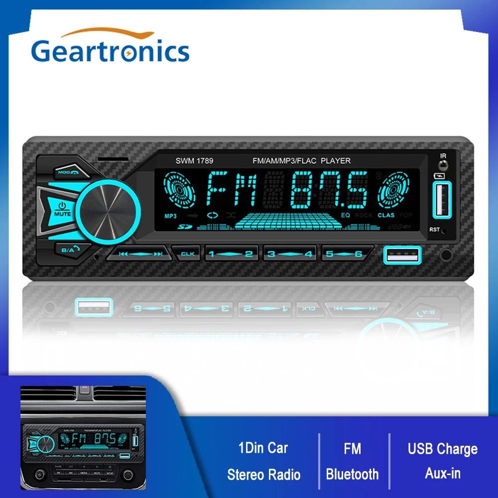 

App Control Car Stereo Radio Bluetooth AUX Input TF USB Charge Port Single DIN Head Unit With Car Finder Function 1Din Radio