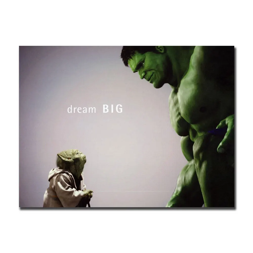 Большая Скандинавская фотография Yoda Hulk Dream настенная Картина на холсте с