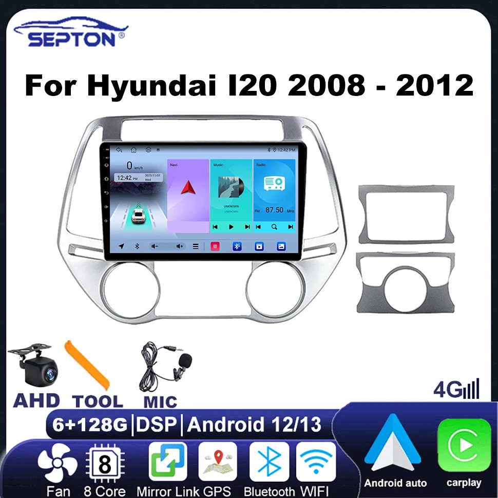 SEPTON Smart Car Systems Автомобильное радио для Hyundai I20 2008-2012 4G DSP GPS аудио WIFI BT IPS Головное