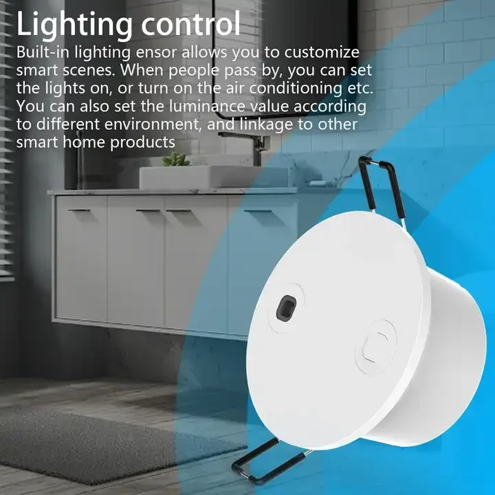 Фото НОВЫЙ потолочный радар 60G Zigbee Tuya для обнаружения пазов, миллиметровый радар, датчик присутствия человека с управлением через приложение №3