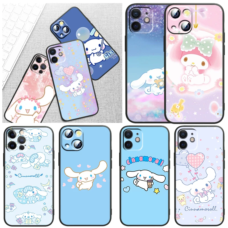 

Cinnamoroll Cartoon Dog For Apple iPhone 13 12 Mini 11 XS Pro Max X XR 8 7 6 Plus SE 2020 5 Black Funda Capa Soft Phone Case