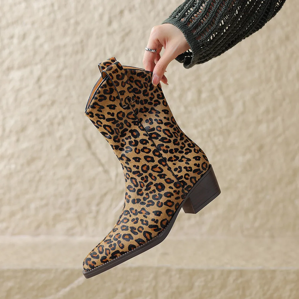 Aucegi/пикантные женские сапоги до середины икры с острым носком ботинки на толстом