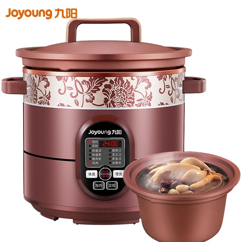 

Household sous vide cooker Automatic 4L Purple sand electric slow cooker pot intelligent appointment Electric casserole stew pot