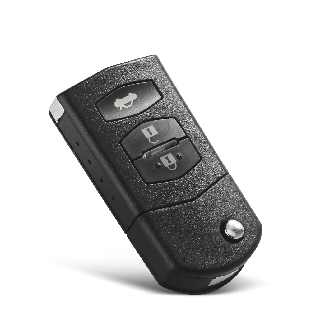 Фото Запасной складной Автомобильный ключ KEYYOU для MAZDA 2 3 5 6 RX8 MX5, откидной пульт дистанционного управления, черный чехол для ключа, чехол для ключа... №4