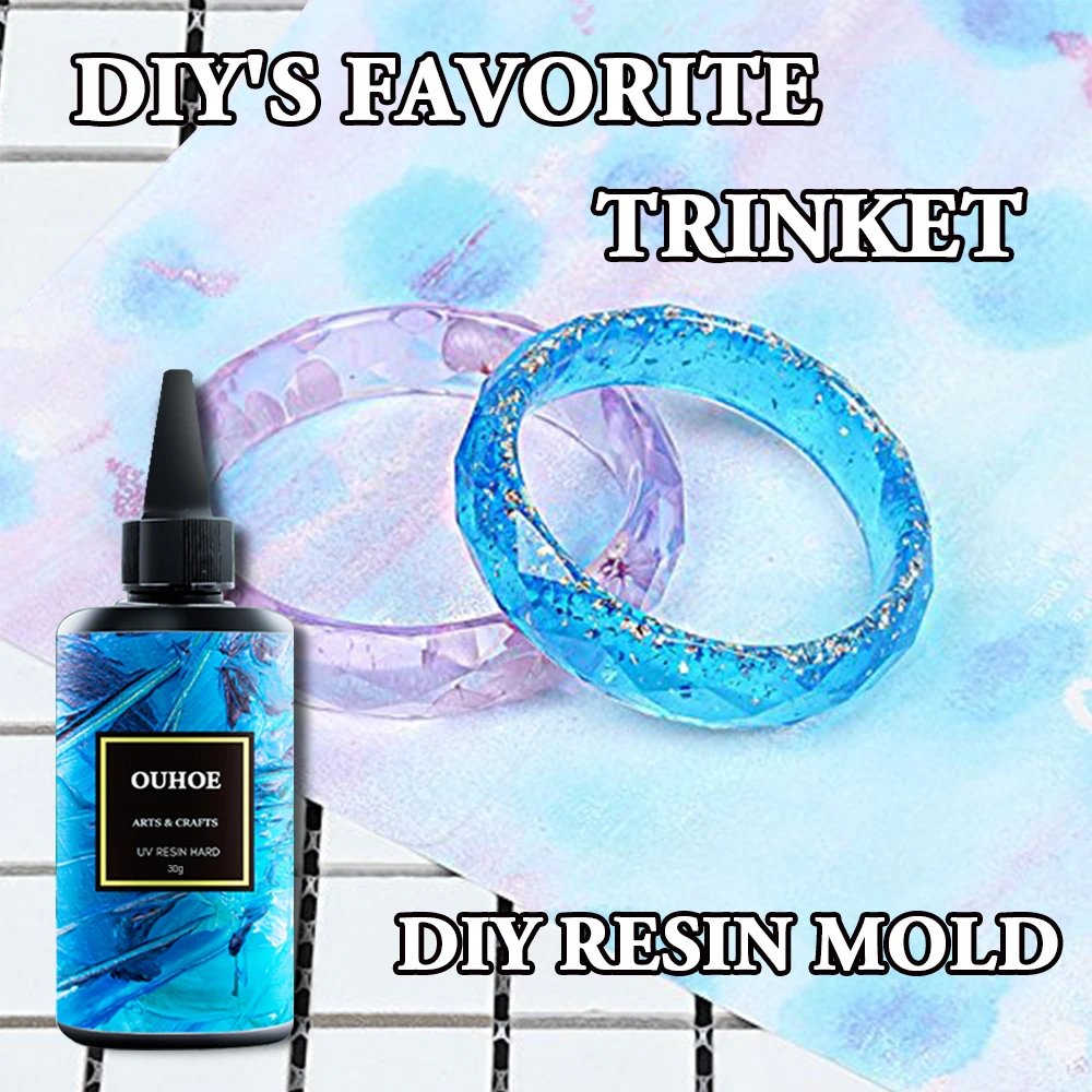 

UV Resin Hard Acrylic Paste DIY Resin Mold Curing Plastic Fast Dry Glue Transparent Jewelry Mold Gel Practical Craft Accessories