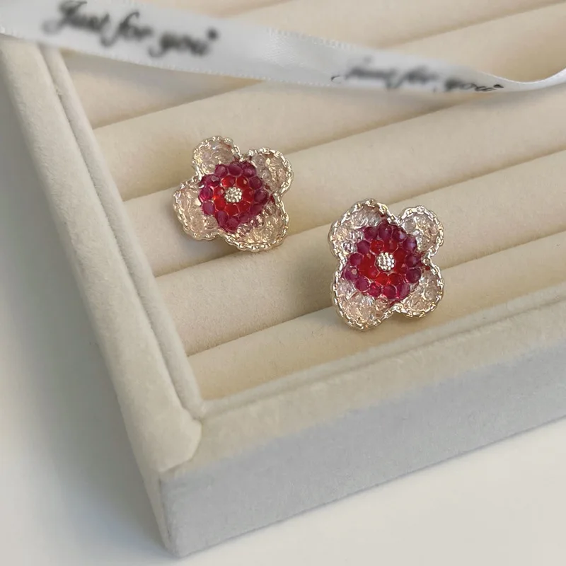 

Timlee E161 New Summer Flower Pomegranate Alloy Studs Earrings Temperamental Accessories Wholesale