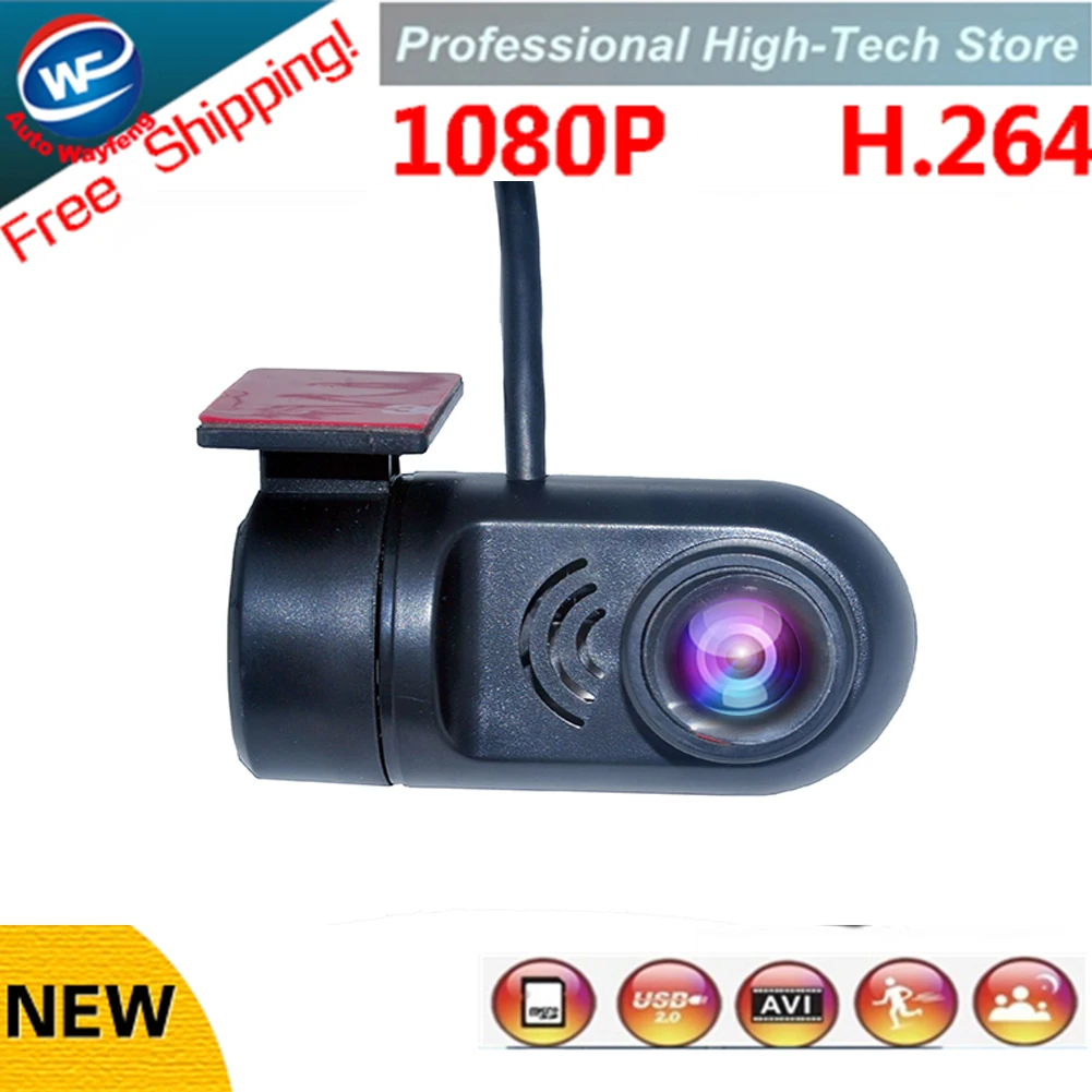 

Hot Selling 1920*1080P W168 CCD Smallest Car Camera 140 high definition wide-angle lens 12V Car DVR Camera recorder G-sensor