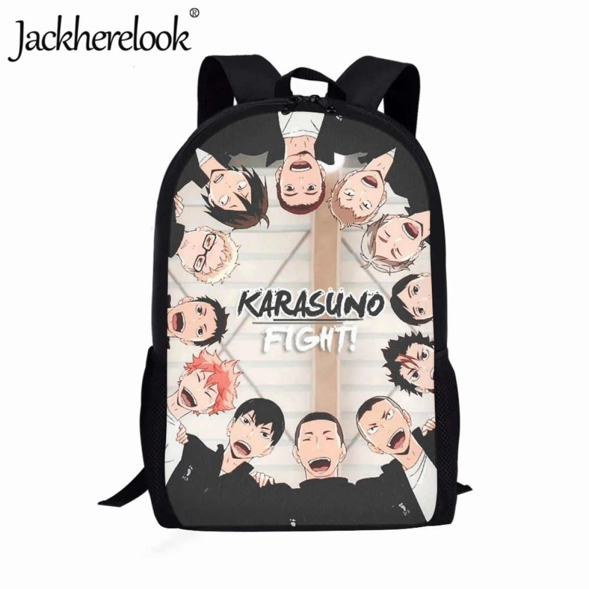 Jackherelook Haikyuu Anime Backpack for School Boys Volleyball Teens Bookbag Students Children Large Capacity Travel Knapsack