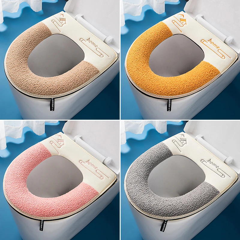 

Winter Warm Toilet Seat Cover Closestool Mat Washable Soft Plush Pad Toilet Seat Bathroom Accessories