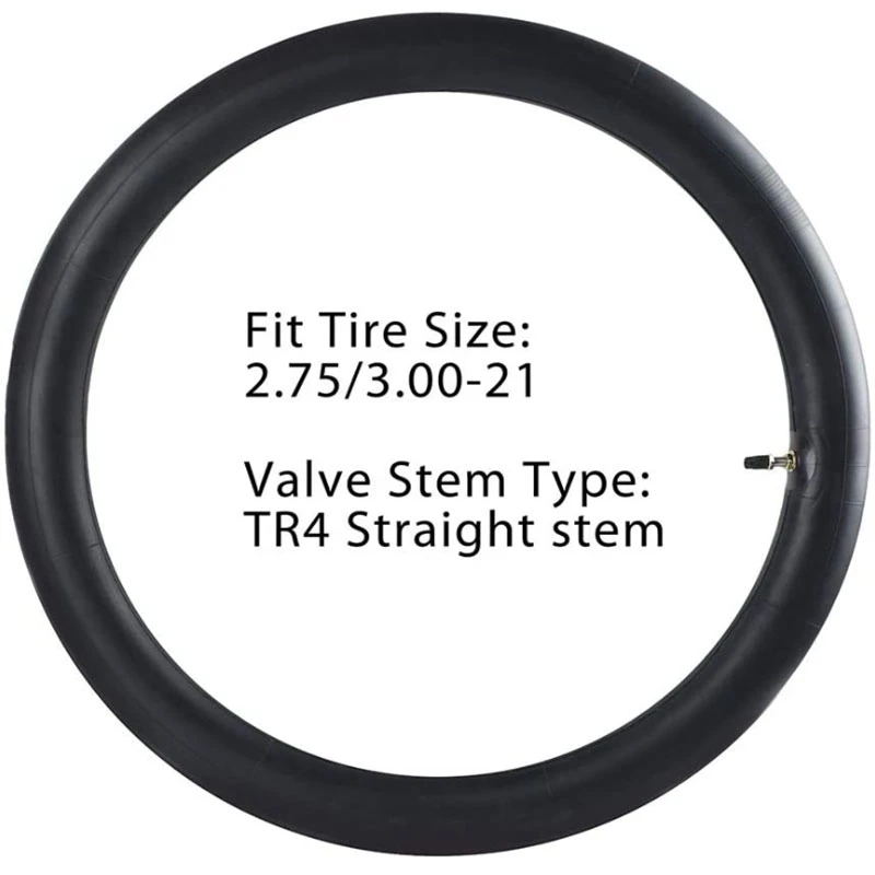 

2.75/3.00-21 Inner Tube Fit Off Road Motorcycle with 21Inch Tires, 80/100-21 Inner Tube Replacement with TR4 Valve Stem
