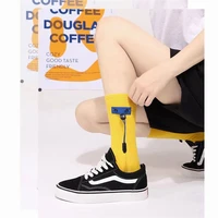 2022 new student socks autumn and winter fluorescent hanging rope all cotton fashion street middle tube socks