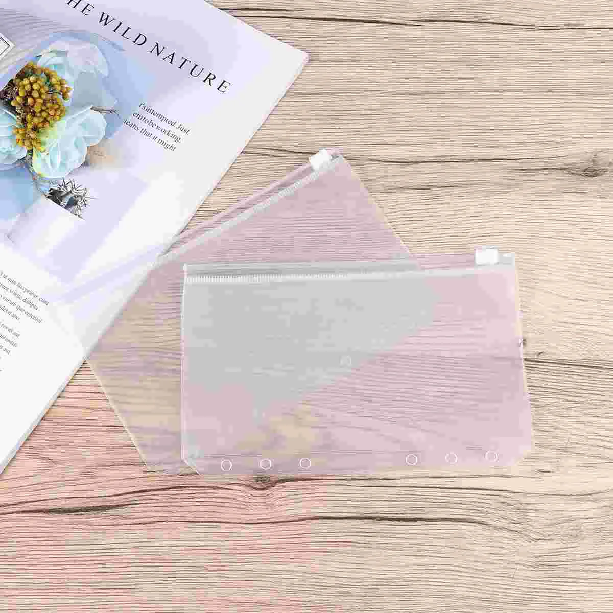 

30 PCS Plastic Folders Transparent Paper Storage Bag Zipper File Holder Office