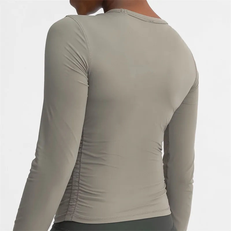 Nepoagym DREAMFLY Snug Fit Women Yoga Top Naked Feel Long Sleeve Running Athletic Shirt Stretchy Workout Tops