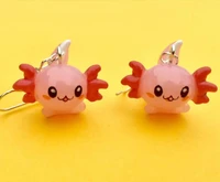 fashion cute axolotl pink drop earrings 2021 trend women silver sea creature unusual fish hanging earrings korea animal kawaii