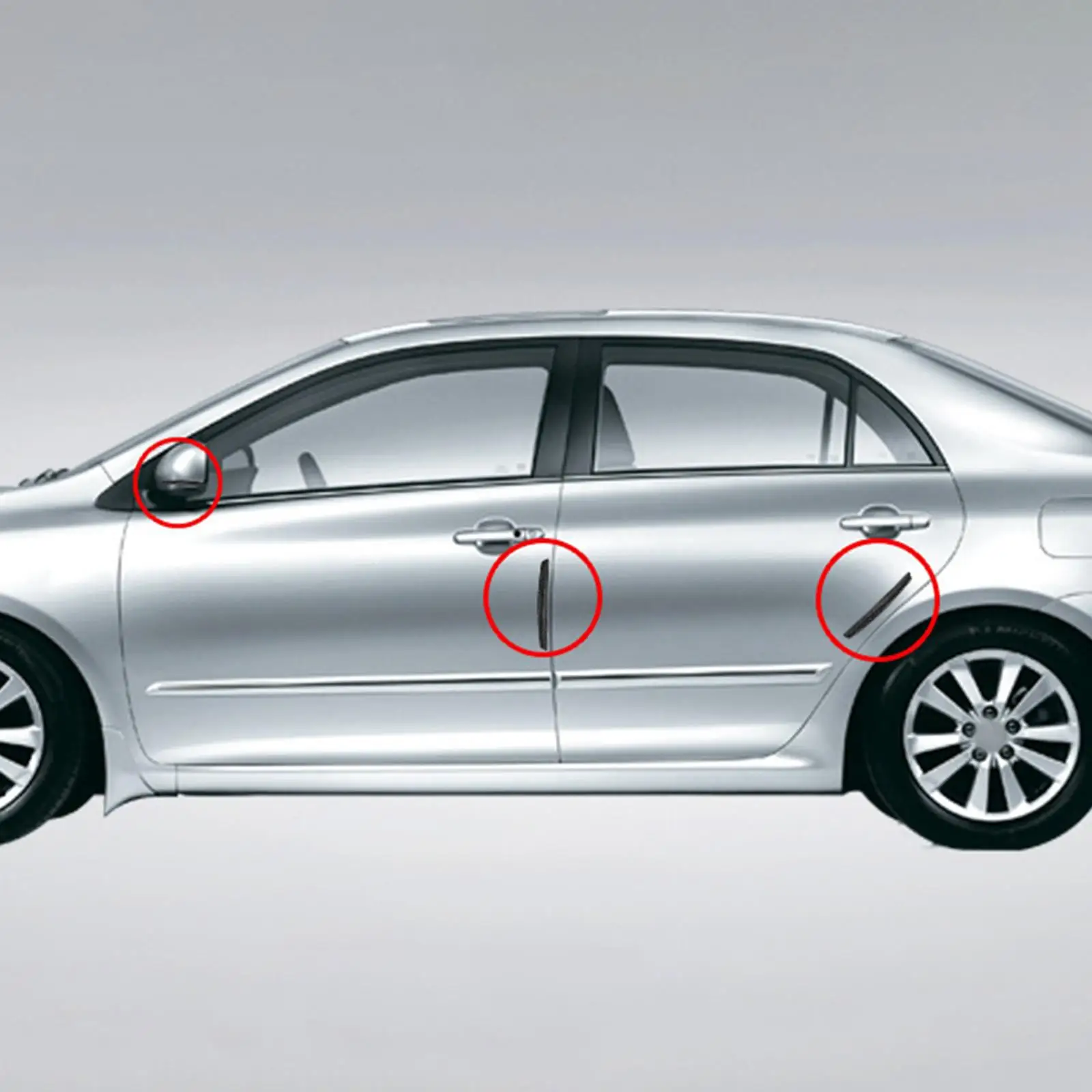 

4Pcs Self Adhesive Car Door Edge Guards Stylish Rearview Mirror Protector Strips Side Door Protection Stickers for Pickup